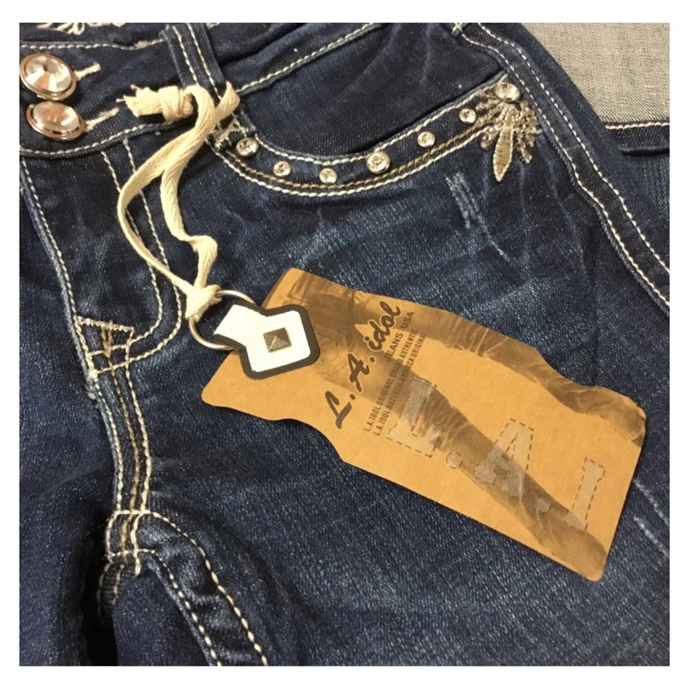 New! LA IDOL Rhinestone Denim Jeans